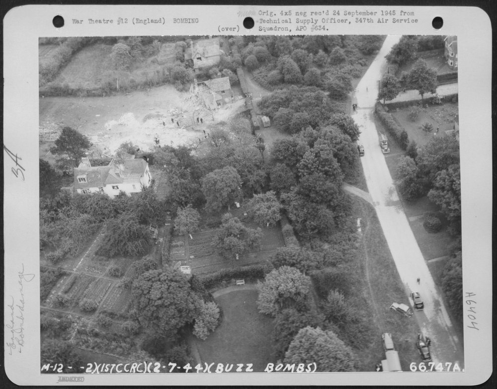 Buzz bomb damage in Bovingdon