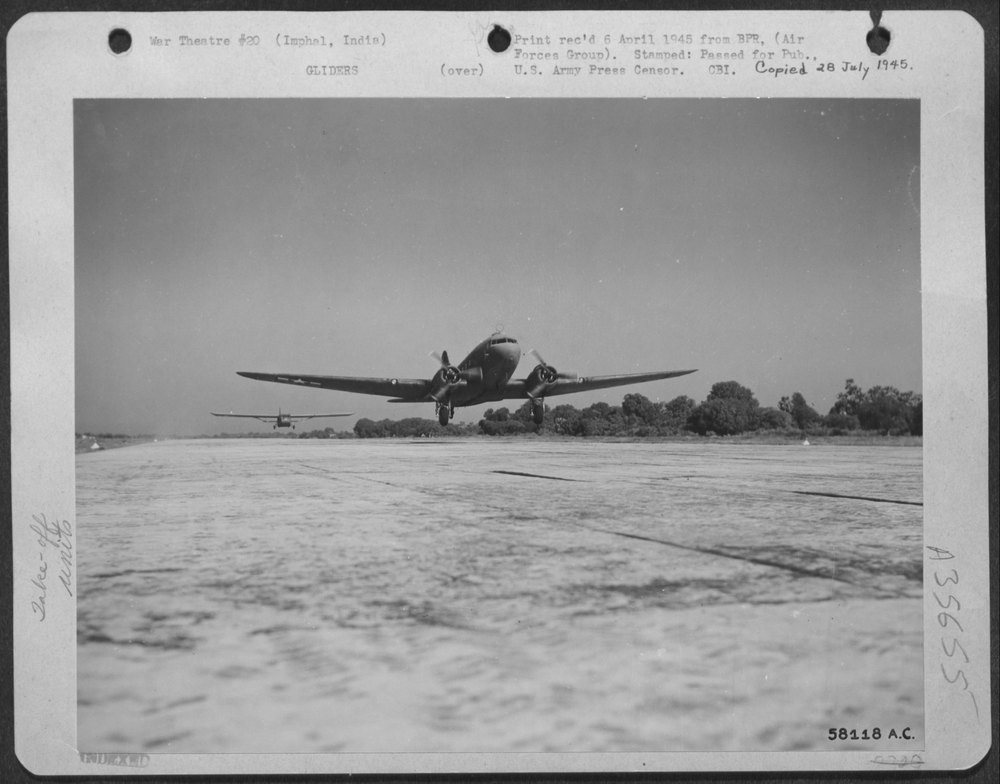 C-47 and Glider over Burma Jungle