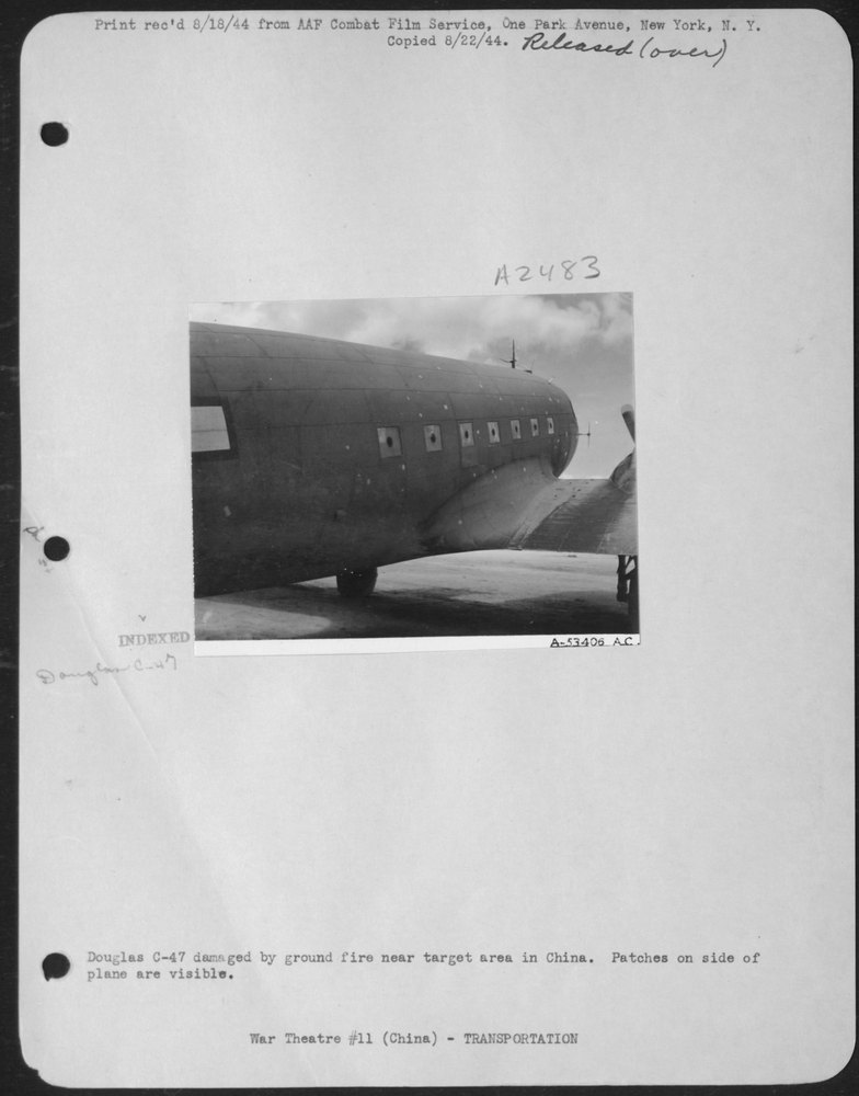 C-47 damaged in China