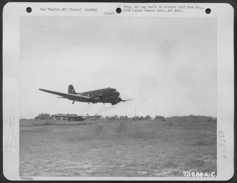 C-47 Snatches Glider At Asansol