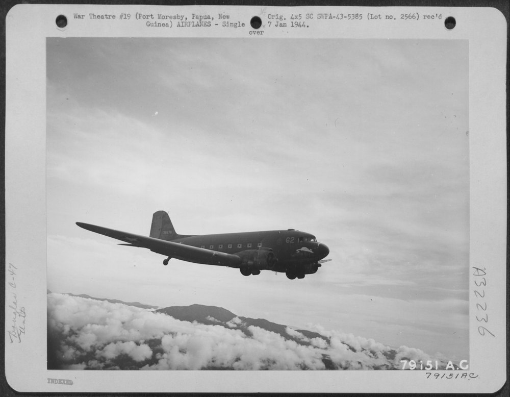 C-47 transport to Wau, New Guinea