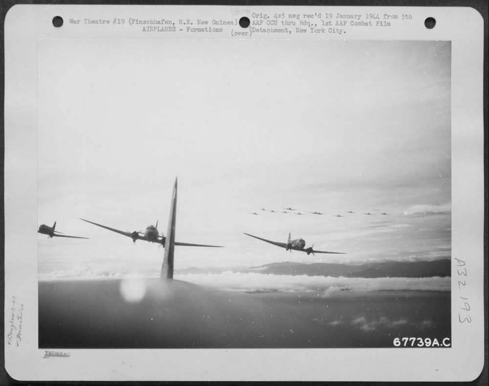 C-47s enroute to Finschhafen