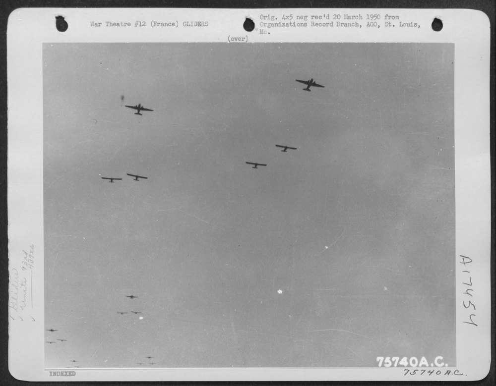 C-47s Tow Gliders Over France