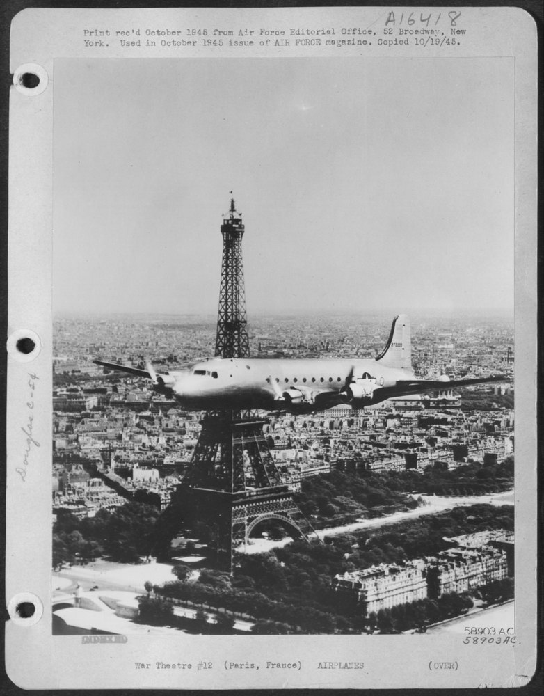 C-54 Skymaster over Paris