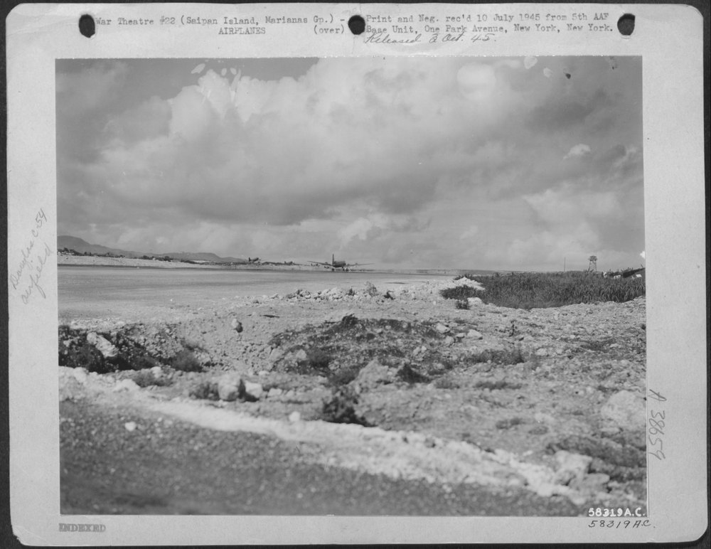 C-54 taking off Saipan