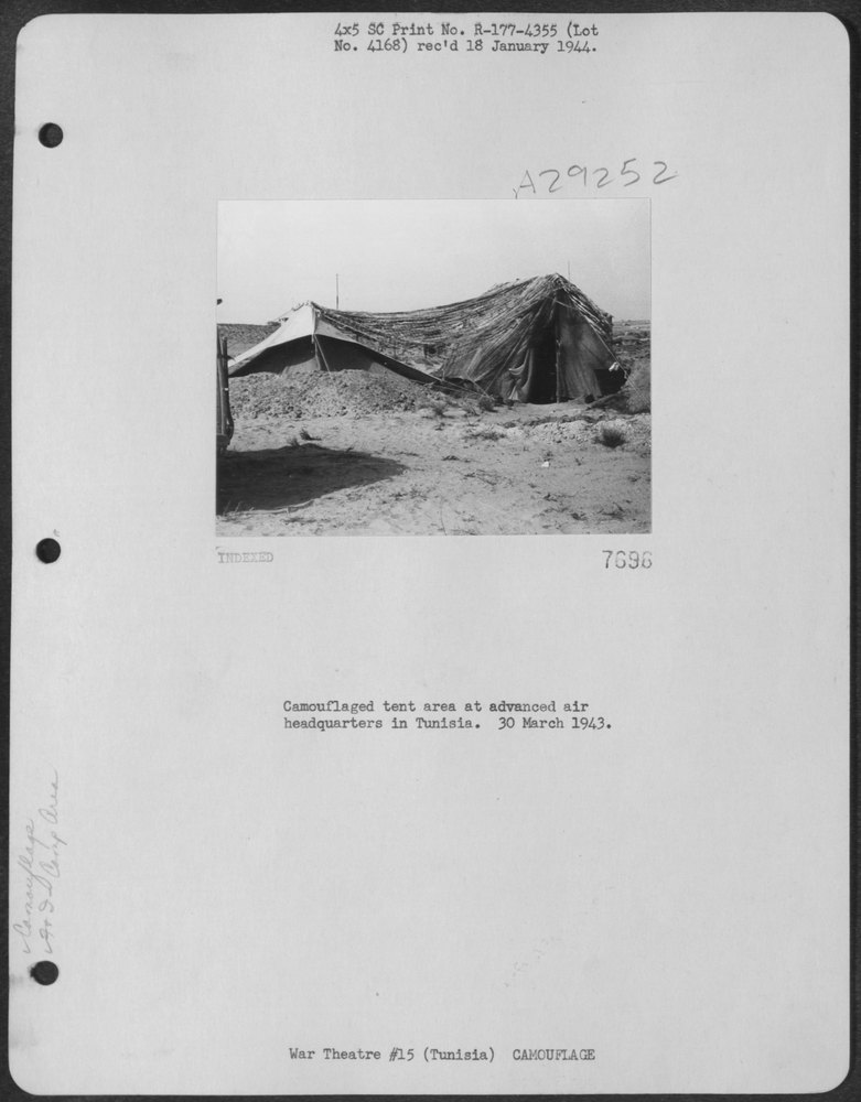 Camouflaged tent area in Tunisia