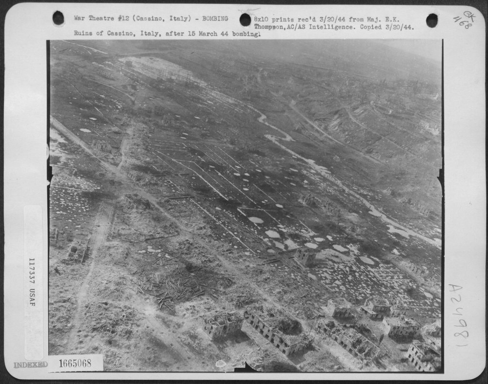Cassino ruins after bombing