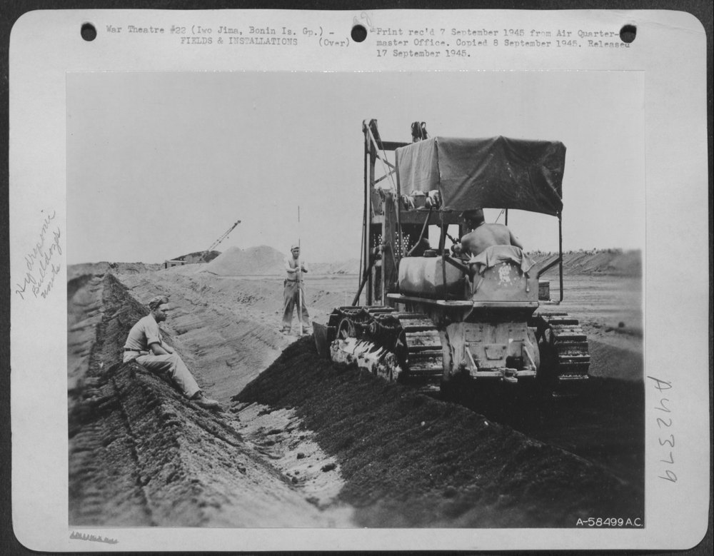 Caterpillar Ploughing On Iwo Jima