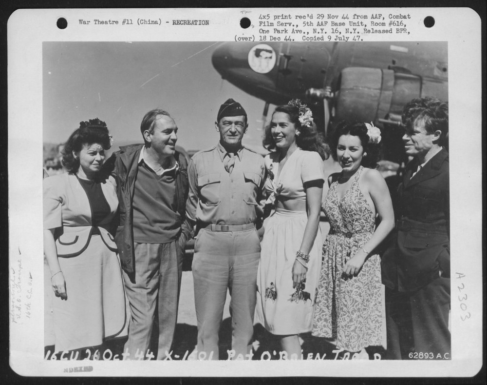 Chennault with USO troupe in China