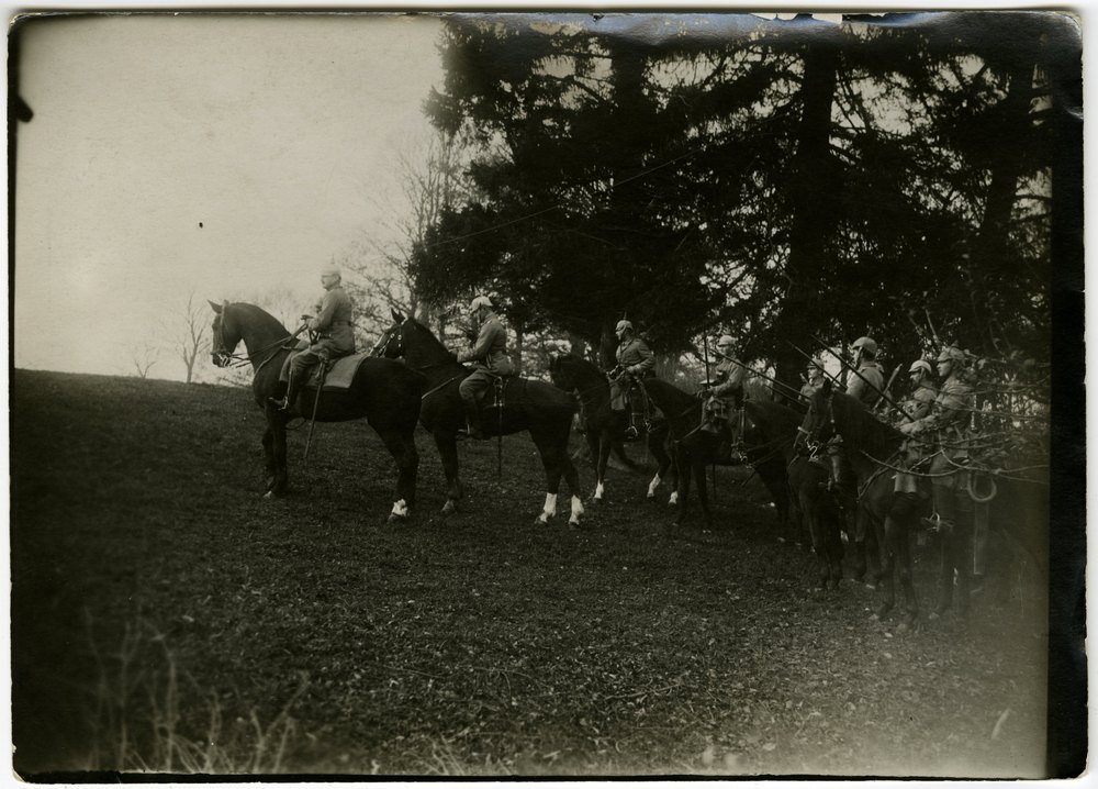 Chevauxleger patrol at a forest summit