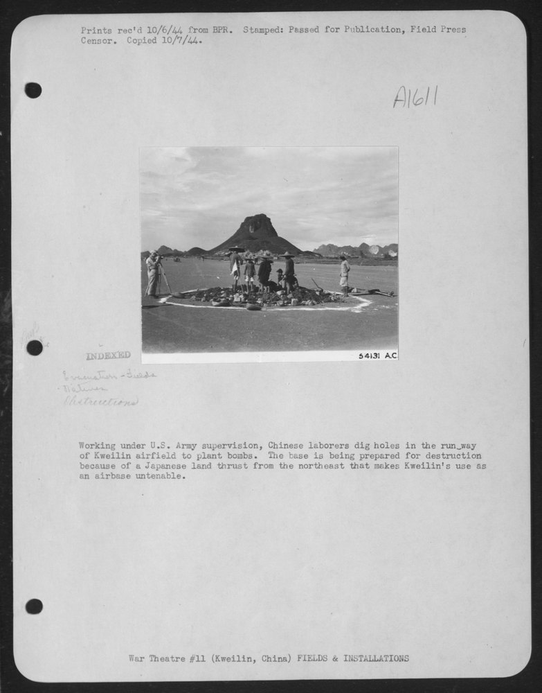 Chinese laborers at Kwelin airfield