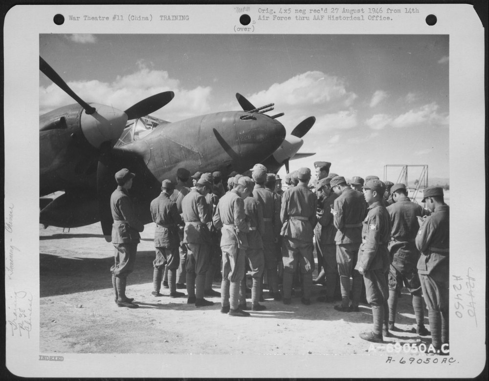 Chinese Spotters Study P-38 in China