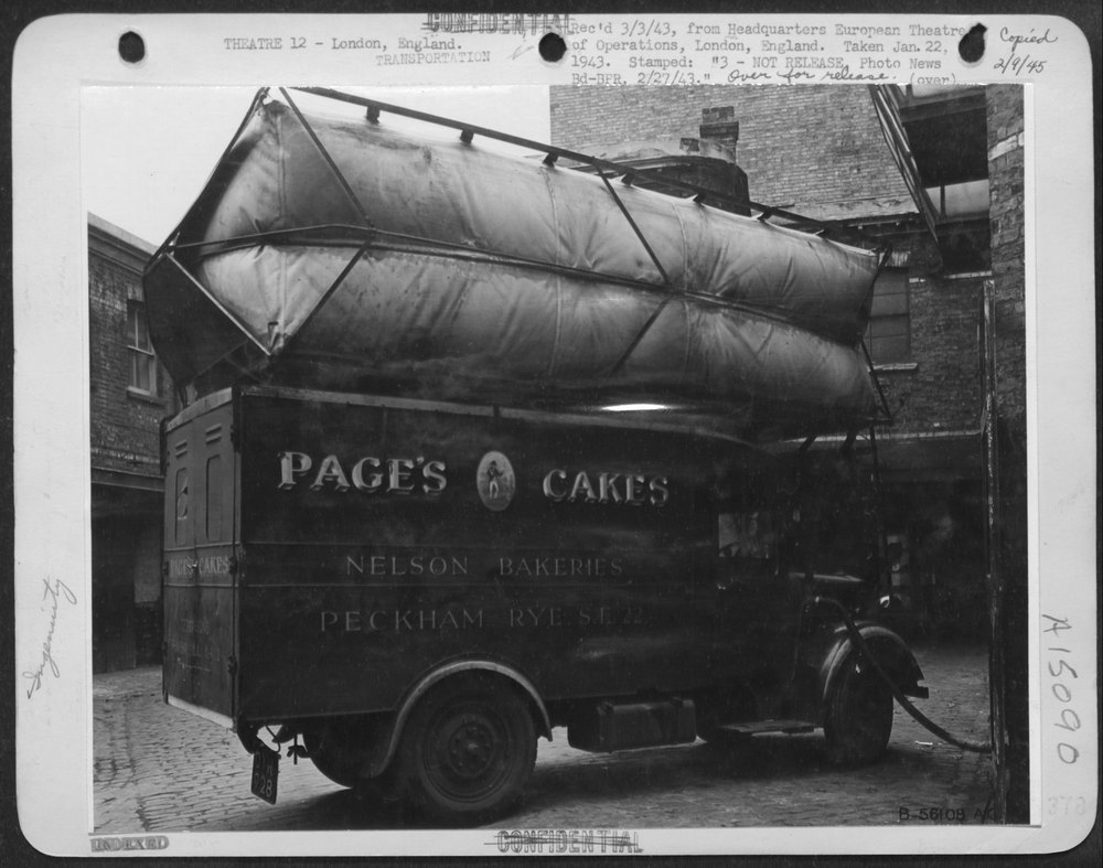 Coal gas bag in London