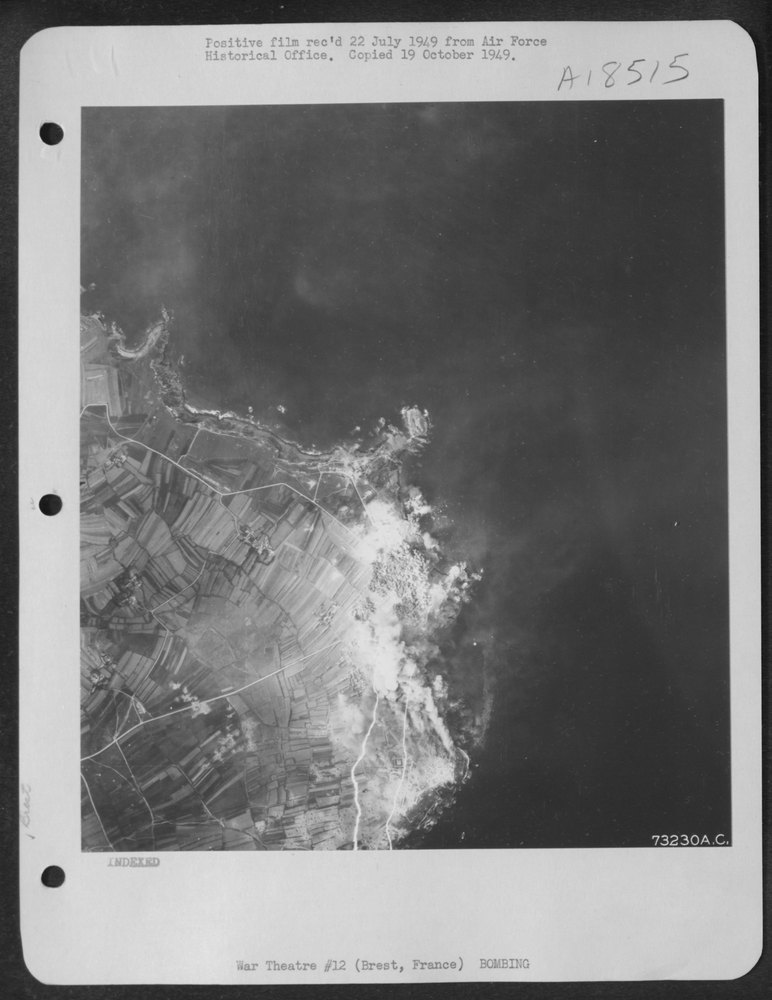 Coastal Defenses At Brest Under Bombardment
