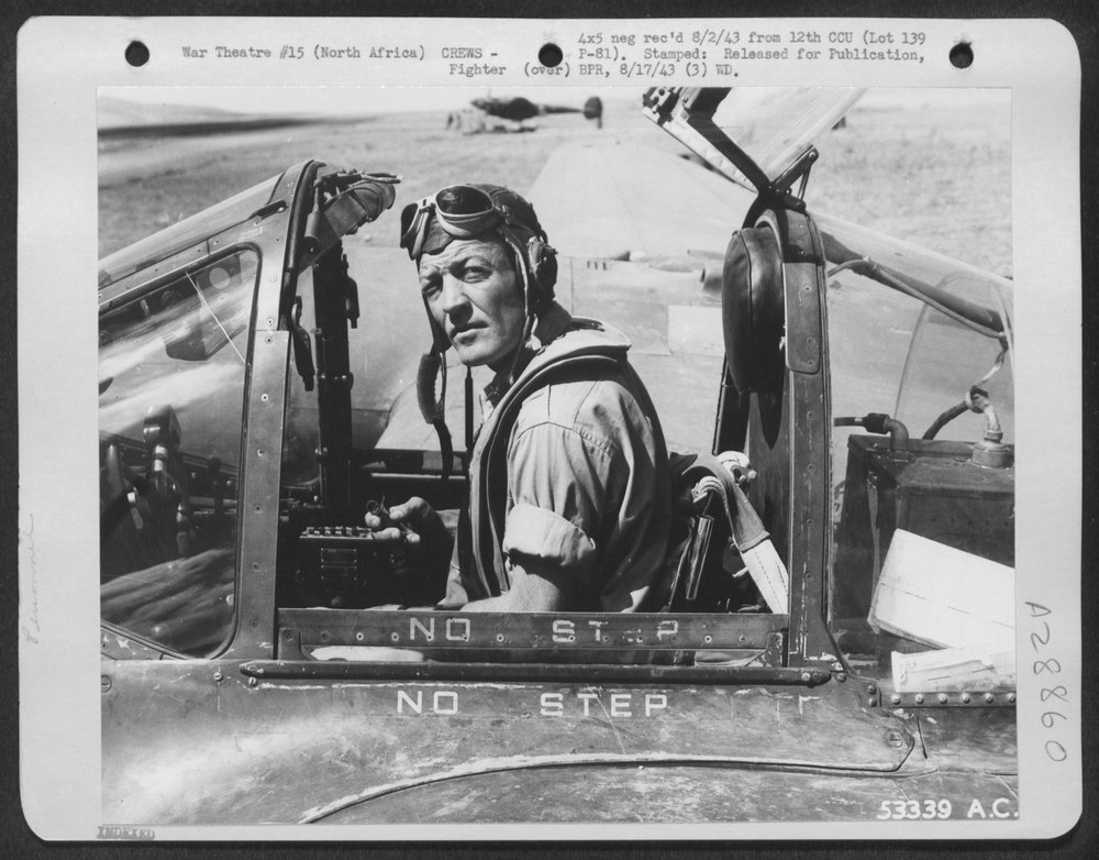 Col Troy Keith in plane over Sicily