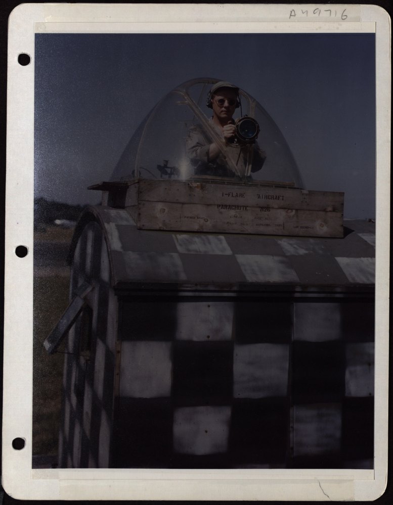Cpl Fox in B-17 nose in England