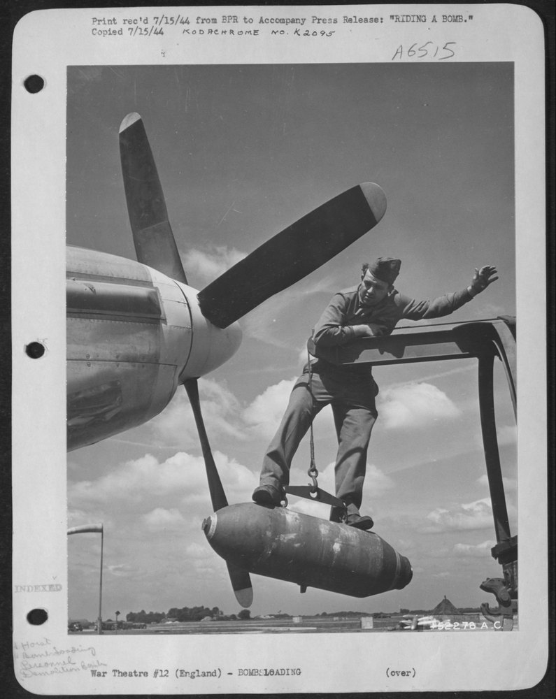 Cpl Shumway on bomb at P51 station