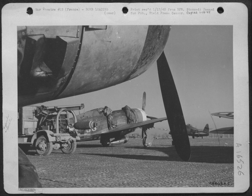 Crane and B-47 in France