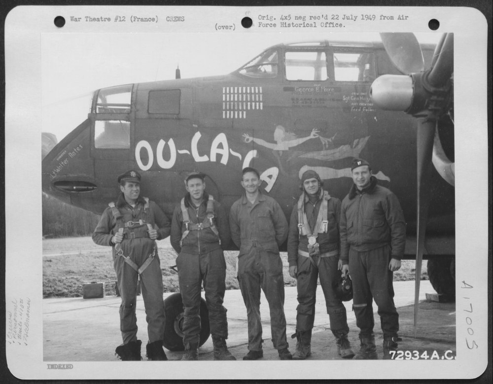 Crew of A-20 at 9th Air Force base