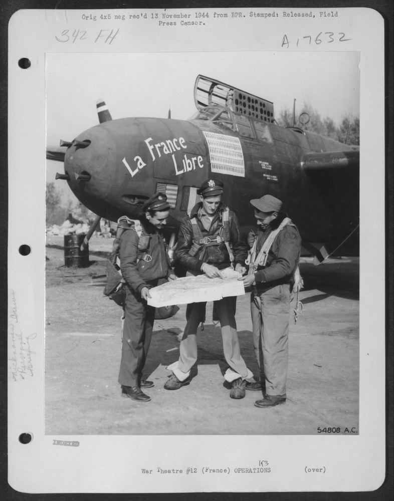 Crew of "LA FRANCE LIBRE," the first 9th Air Force Douglas A-20