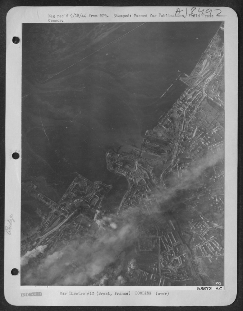 Damaged bridge at Brest