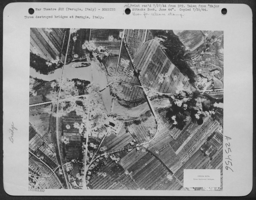 Destroyed bridges at Perugia