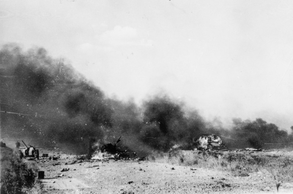 Destroyed tanks near Smolensk