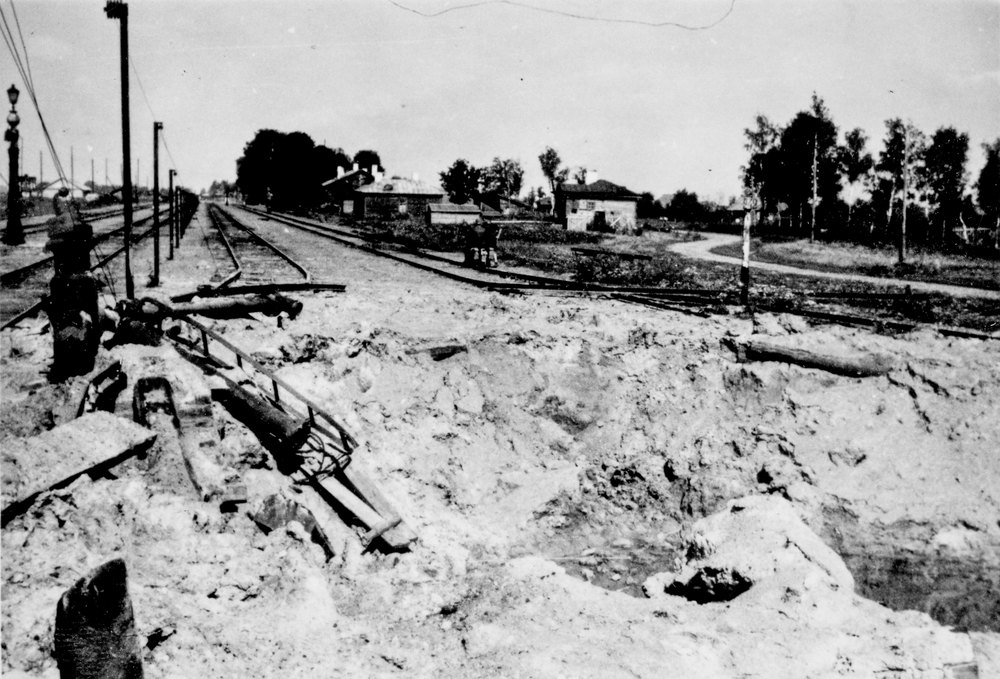 Destruction at the station in Prigozye from a Junkers Ju 87 or Stuka