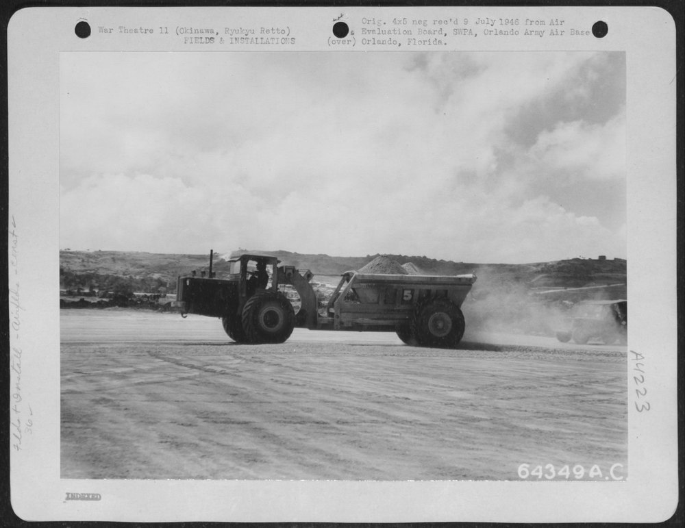 Earthmover on Awase Airstrip