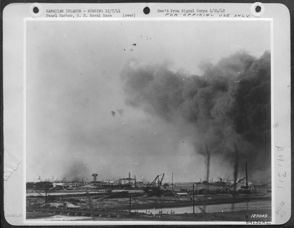 Enemy planes over Pearl Harbor