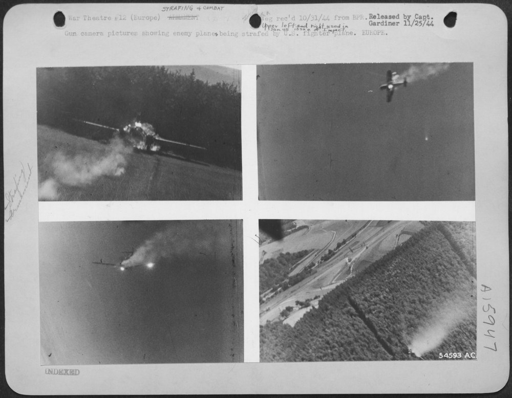 Enemy planes strafed by US fighter EUROPE