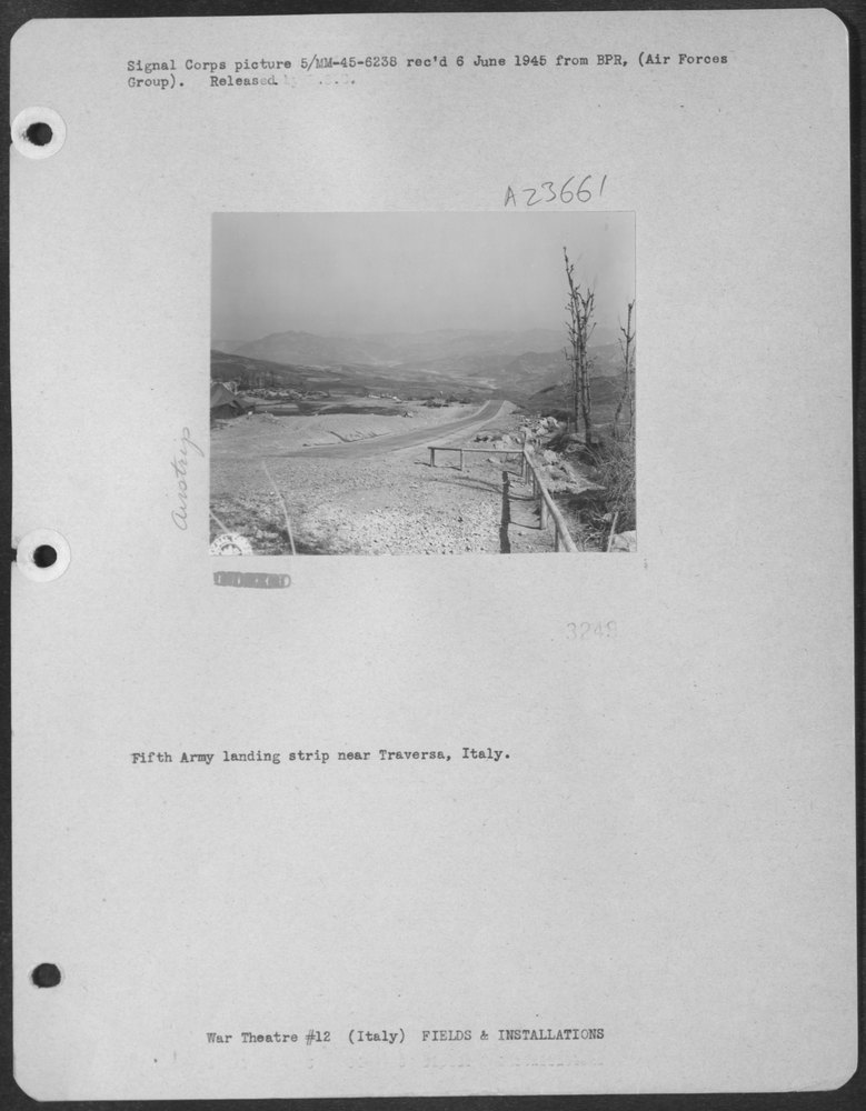 Fifth Army Landing Strip Near Traversa