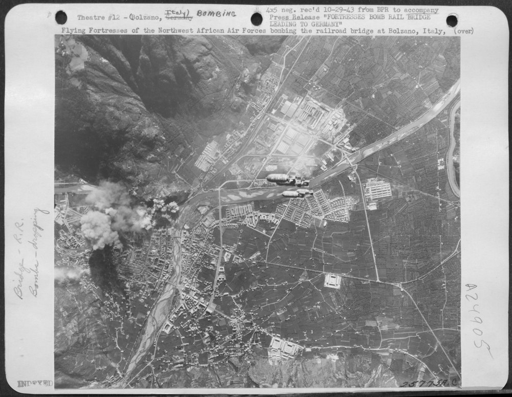 Flying Fortresses bombing Bolzano