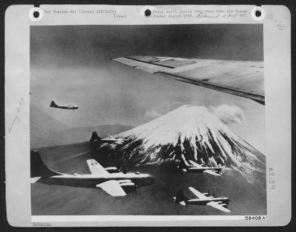 Fujiyama, Japan Enroute To Bomb Japanese Targets