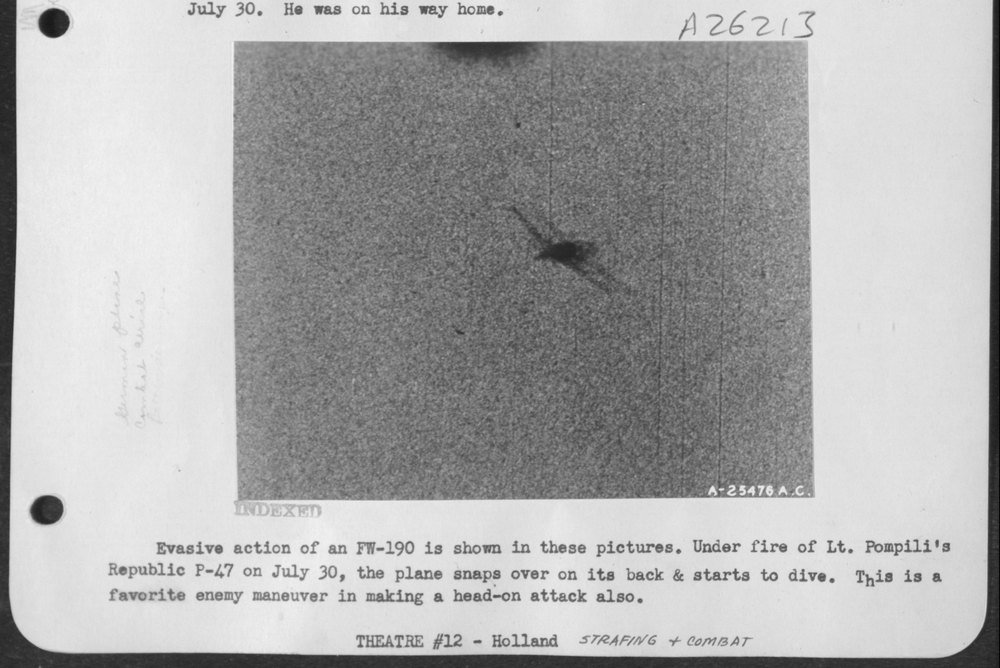 Evasive Action of an FW-190 Is Shown in These Pictures