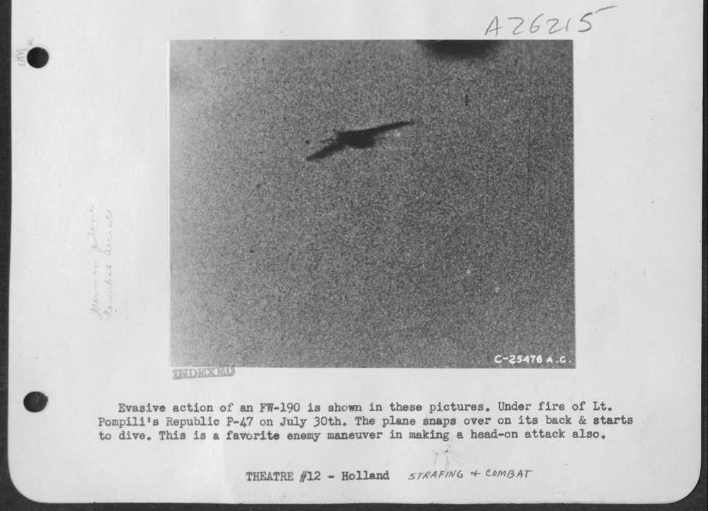 Evasive Action of an FW-190 Is Shown in These Pictures