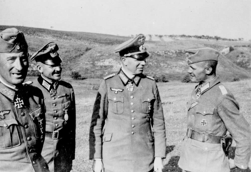 General Joachim Lemelsen, Col. Buckner, General von Boltenstern and Lt. Hony