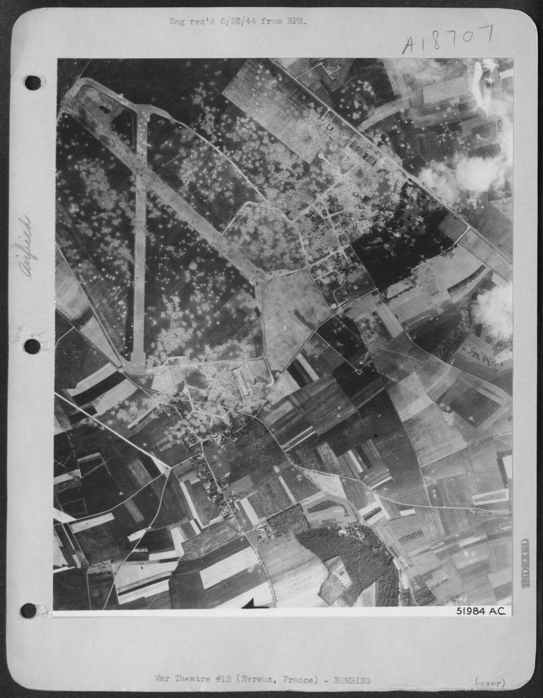 German airdrome at Evreux damaged