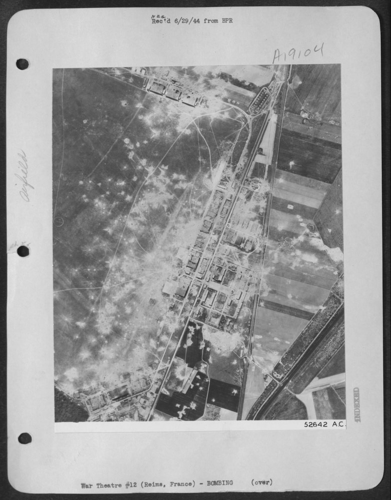 German airdrome at Reims damaged