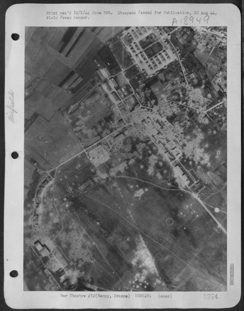 German Airfield Near Metz Bombed