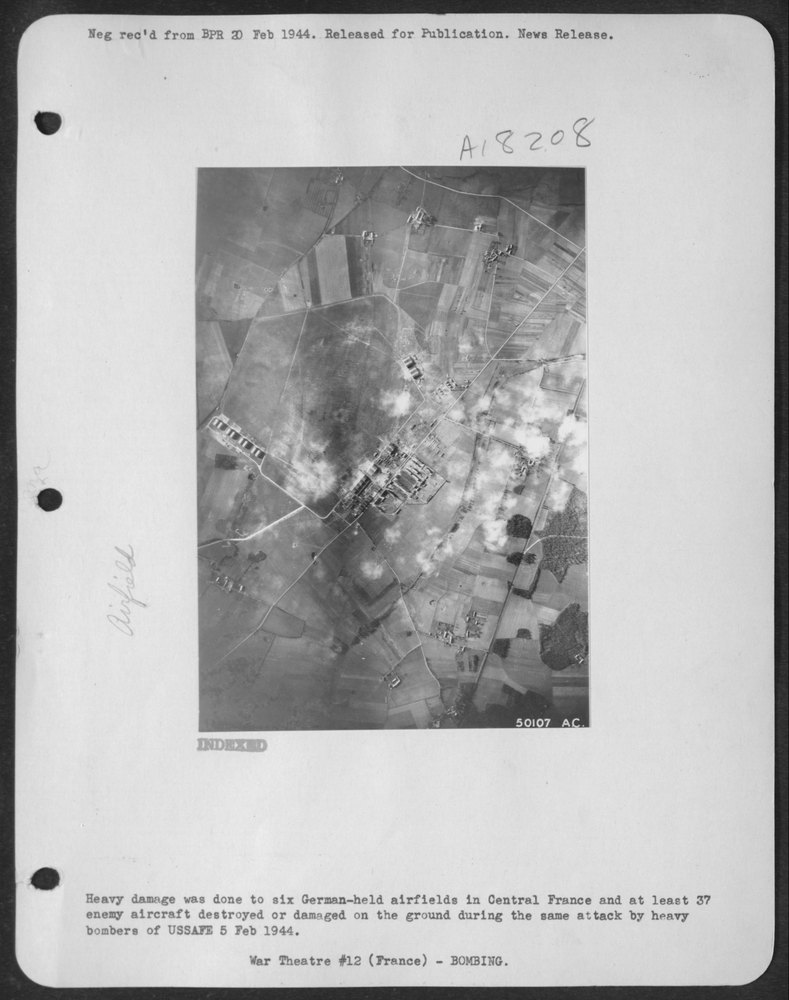 German airfields in Central France bombed