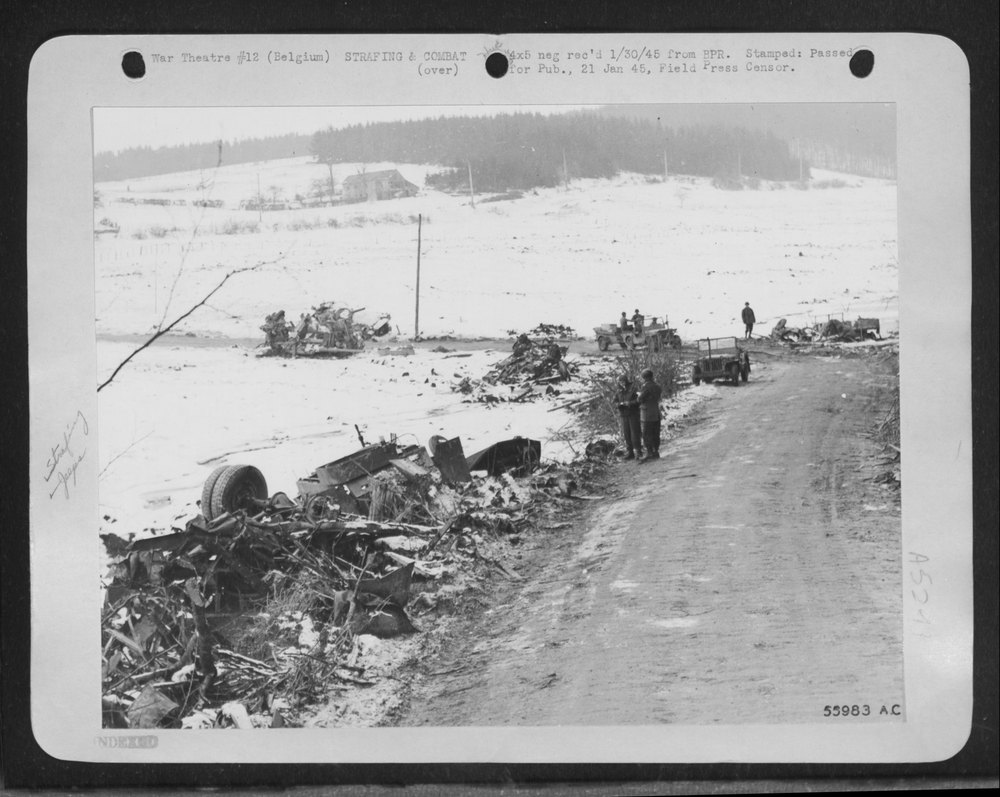 German convoy wrecked in Houffalize area