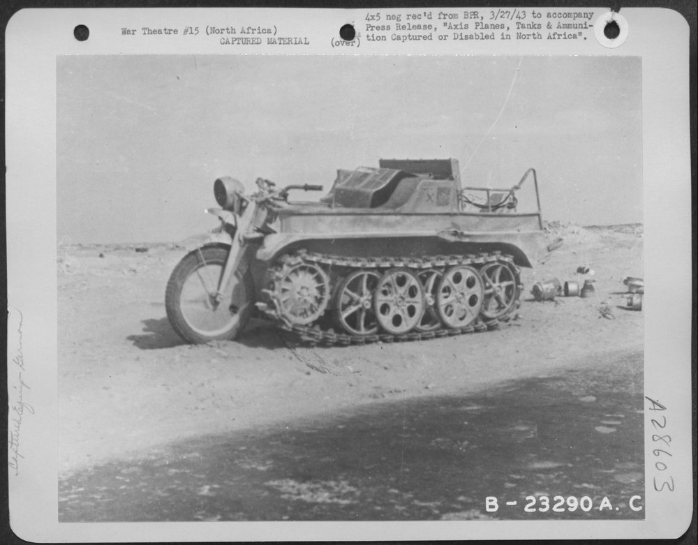 German motorcycle-tractor in North Africa