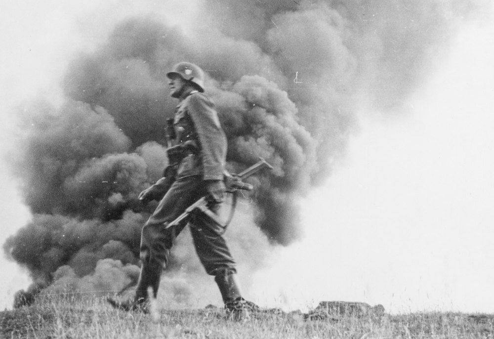 German officer of an assault troop