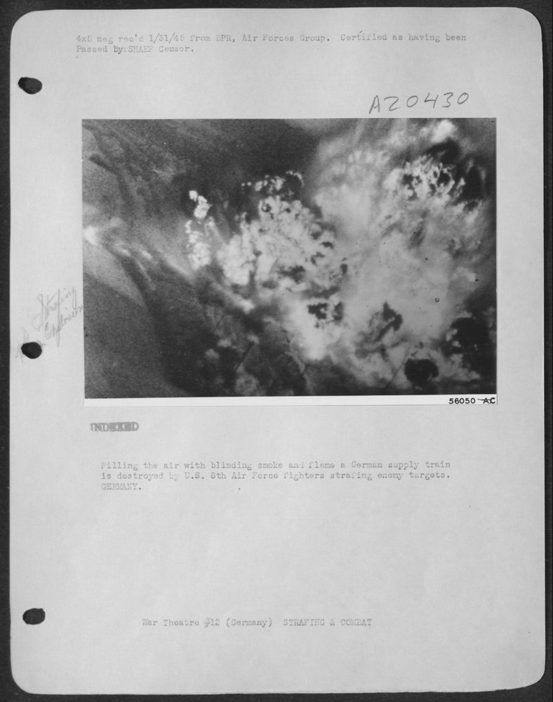 German supply train destroyed in Germany