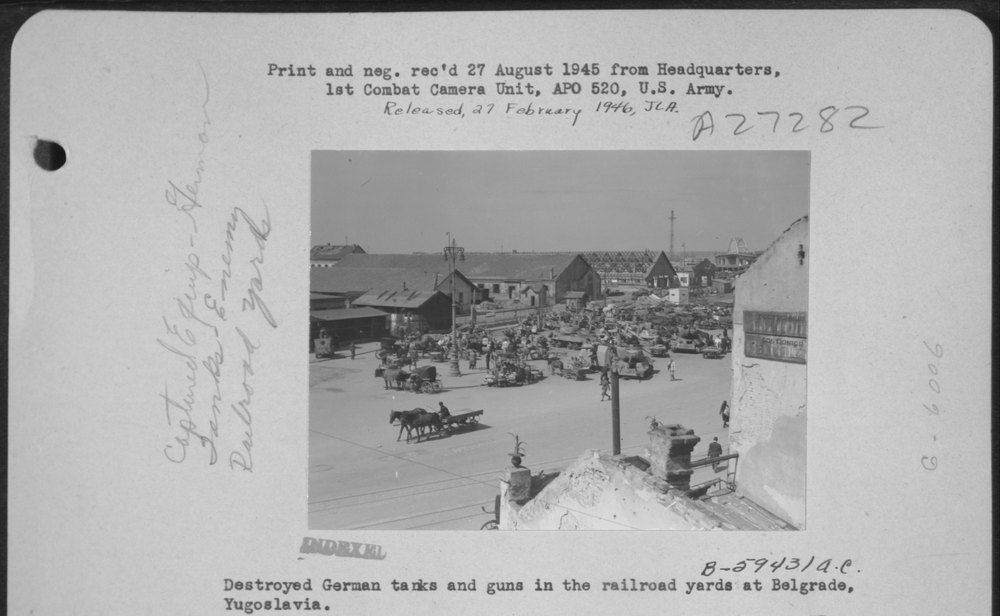 German tanks in Belgrade railroad yards