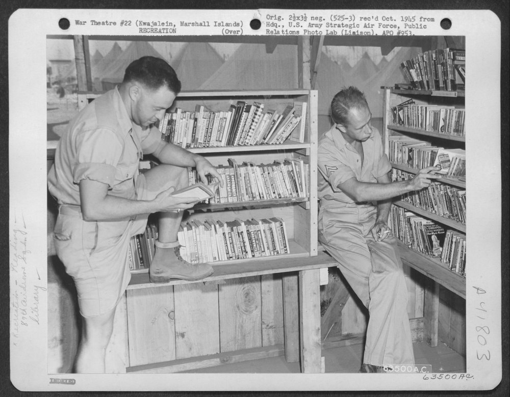 GI at 87th Airdrome Squadron Library