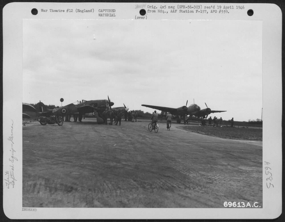GIs at English base with captured planes