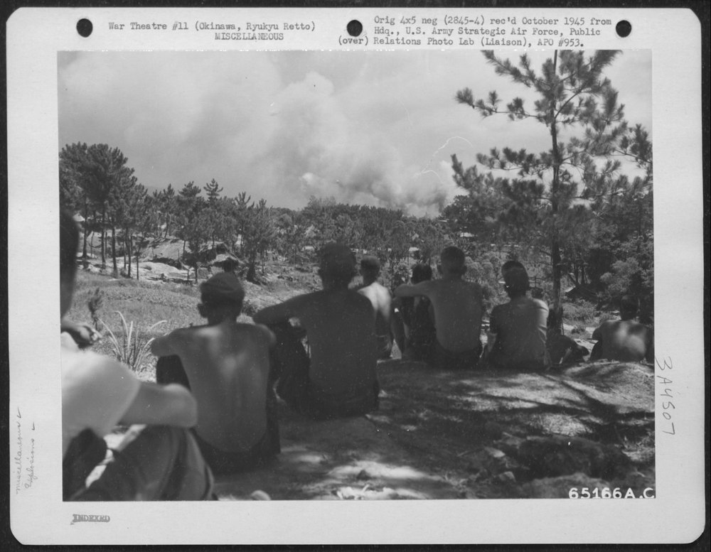 GIs watch explosion on Okinawa