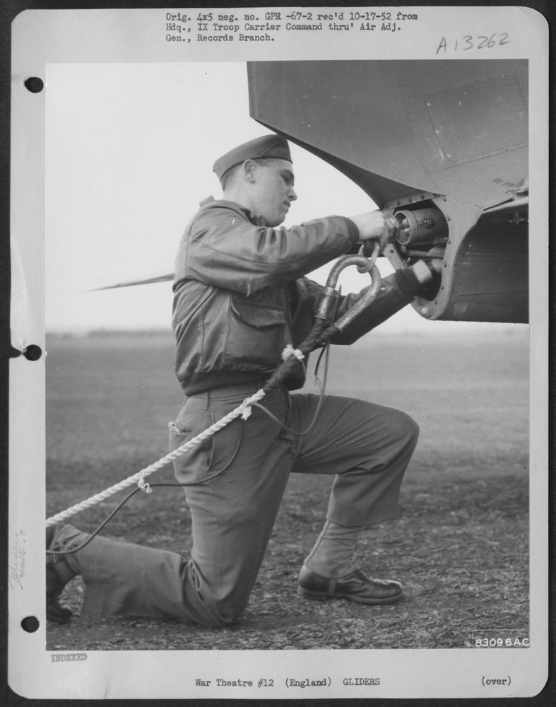 Glider tow line at English air base